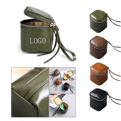 Mini PU Leather Coin Bucket Bag