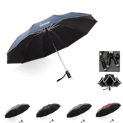 Folding Reverse Led Reflective Windproof Automatic Umbrella