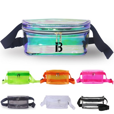 Holographic PVC Clear Waterproof Double Zipper Bag
