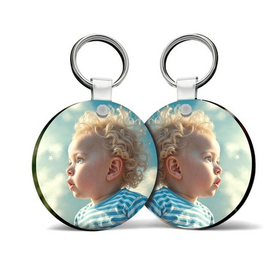 Wooden Circle Key Ring – Double-Sided Full-Color Print