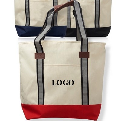 Top Zipper Closure Polyester Tote Bags (20" X 15.5")