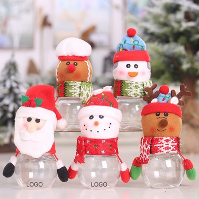 Christmas Decoration Hanging Candy Jar Kids Gift Box Santa Snowman Storage Container