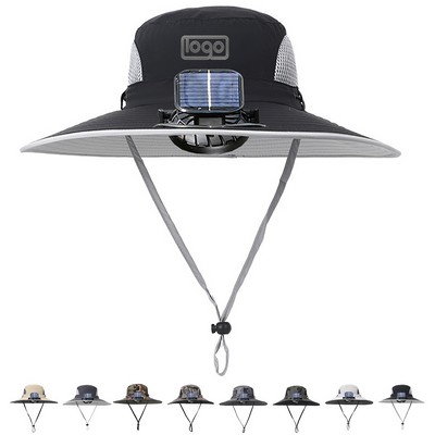 Wide Brim Solar USB Rechargeable Fan Sun Hat