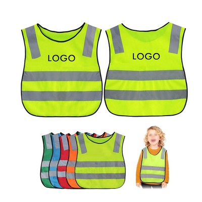 Kids Polyester Safety Reflective Vest With Elastic Strap