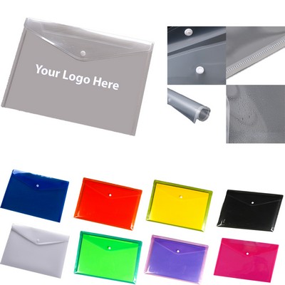 Snap-Closure A4 Transparent Document Pouch
