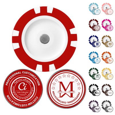 Removable Golf Ball Marker/Magnetic Poker Chip