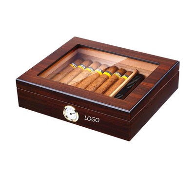 Cigar Box With Humidifier And Hygrometer