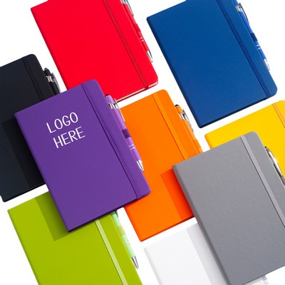 A5 Hardcover Notebook With Strap And Pen