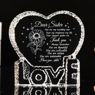 Iceberg Crystal Desktop Ornament 3D Engraved Color Print Valentine's Day Gift