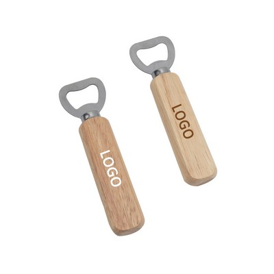 Rubberwood Wooden Handle Beer Opener
