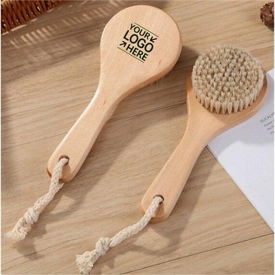 Bamboo Back Shower Brush With Hanging String