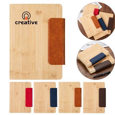 A5 Eco Bamboo Leather Tab Notebook