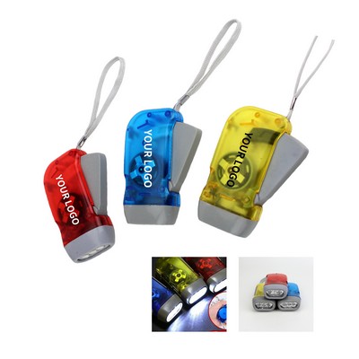 Hand Pressed LED Flashlight With Built In Generator
