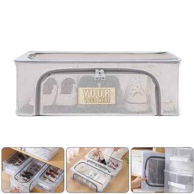Transparent Foldable Shoe Box with Handle