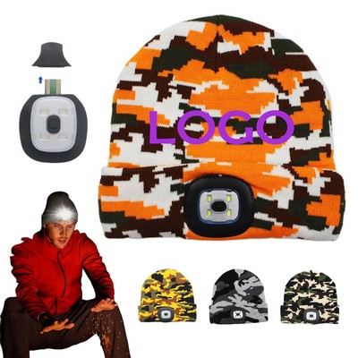 USB Rechargeable Hands Free LED Headlamp Hat Flashlight Hat