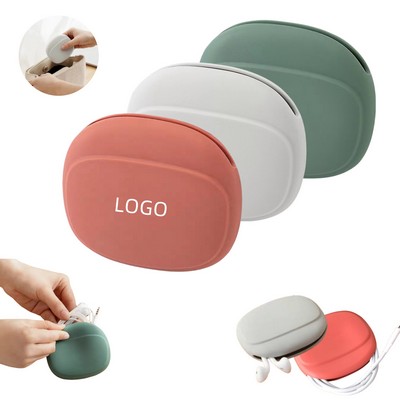 Portable Silicone Data Cable Wired Headphone Storage Box