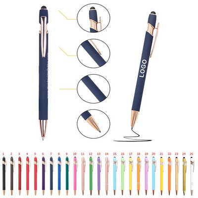 Aluminum Rod Press Stylus Ballpoint Pen
