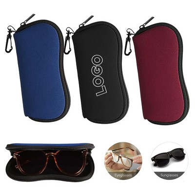 Sunglasses Soft Case Portable Neoprene Zipper Eyeglass Pouch