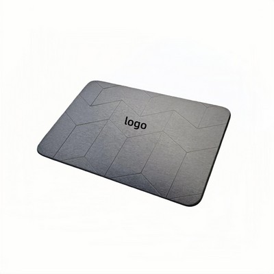 Modern Geometric Diatomaceous Earth Bath Mat Quick Dry Non Slip for Home and Hotel