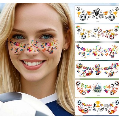 Soccer Fever Waterproof Face Stickers for World Cup