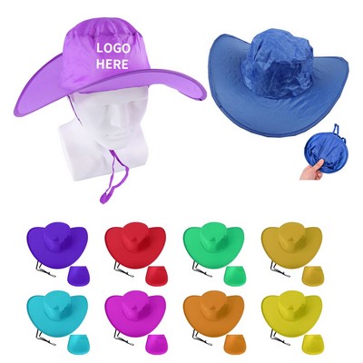 Packable Sunshade Cowboy Hat with Pocket
