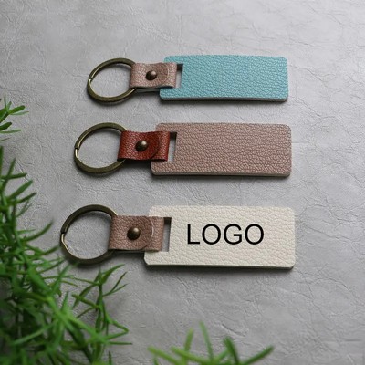 PU Leather Rectangular Keychain