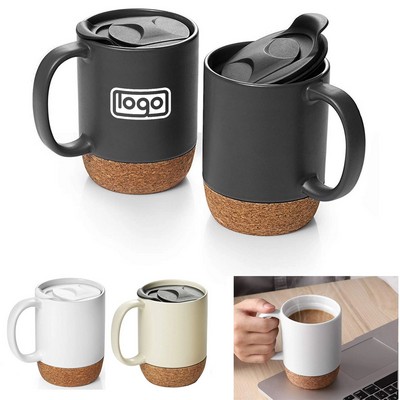 15oz Ceramic Coffee Mug w/ Lid
