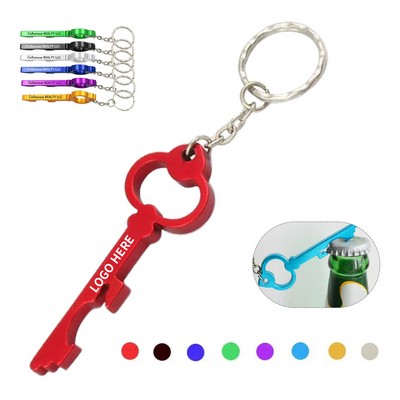 Aluminum Key Shaped Bottle Opener Keychain
