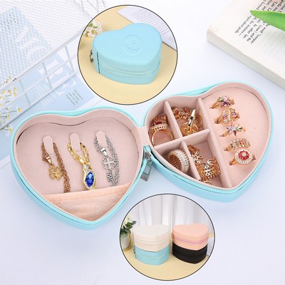 Heart Shape PU Jewelry Organizer Box
