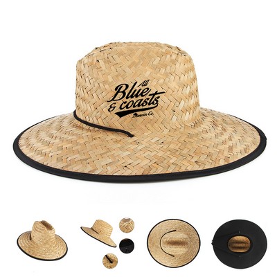 Sun Shield Straw Hat with Adjustable Chin Cord