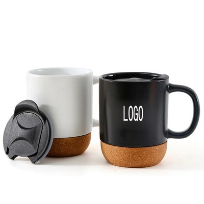 15 OZ Ceramic Coffee Mug Cork With Base Mug and Lid