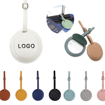 Round Leather Luggage Tag