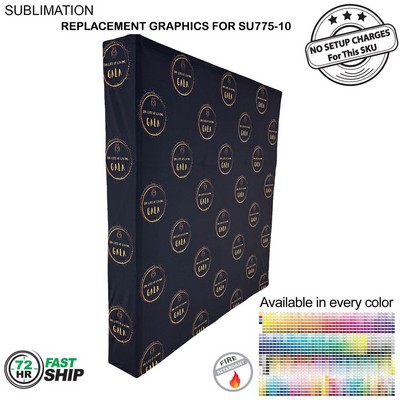 72Hr Fast Ship - Replacement Graphics for 7.5' Straight Wall with Wrap End Caps