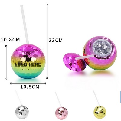 20Oz Electroplated Disco Ball Straw Cup