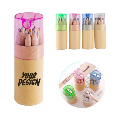 12 Colors Pencils in Tube w/Sharpener