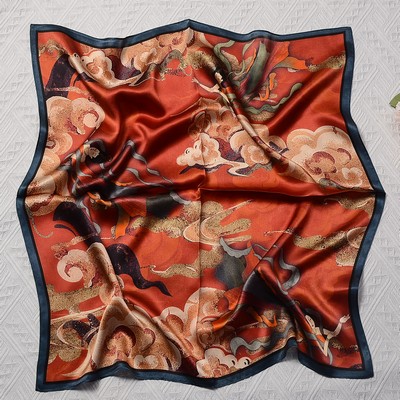 Custom 26.8" x 26.8" 100% Mulberry Silk Bandana Silk Satin Headband