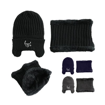 Winter Knitted Hat And Scarf Set