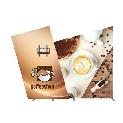 120"w x 96"h Dual Frame Media Backdrop with TV Rack