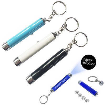LED Projector Flashlight Keychain