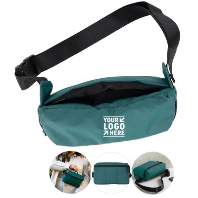 Nylon Puffer Crossbody Tote Bag
