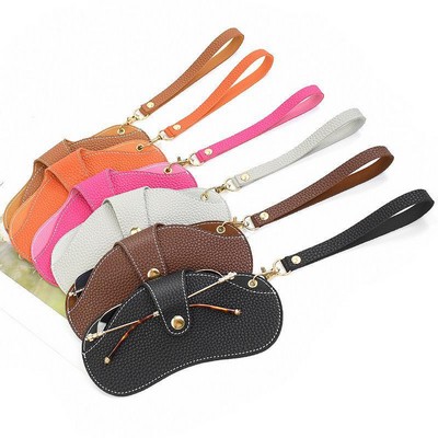 Portable PU Leather Glasses Bag