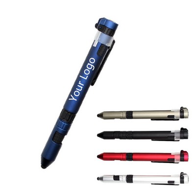 Utility Multifunction Stylus Ballpoint Pen with LED Light