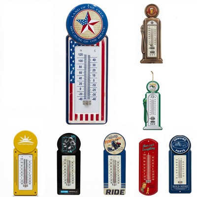 3D Embossed Vintage Metal Wall Decor Thermometer Sign