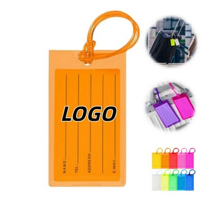 Transparent Colorful PVC Luggage Tag With ID Card
