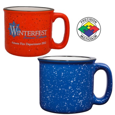 15 Oz. Light Blue & White Campfire Mug - Dishwasher Safe - Precision Spot Color