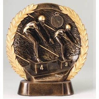 High Relief Female Swimming Award - 7 1/2"