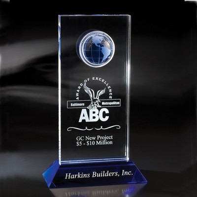 11" World View Crystal Globe Award