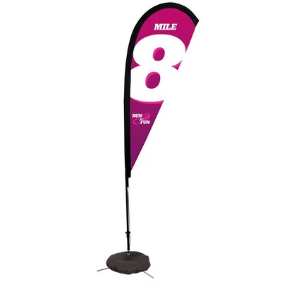 6' Premium Teardrop Sail Sign Flag, 1-Sided, Scissor Base