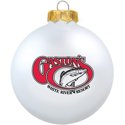 Satin White Glass Ball Ornament 80 Mm