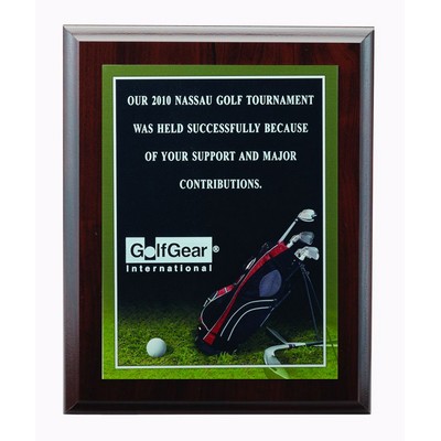 Golf Photo Sports Plaque w/Laser Engraved Plate (9"x 12")